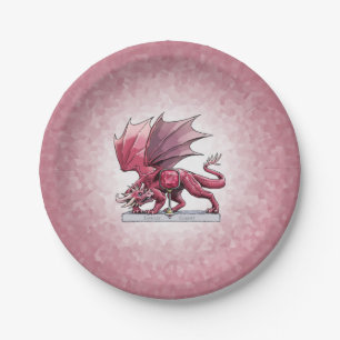 January’s Birthstone Dragon: Garnet Paper Plate