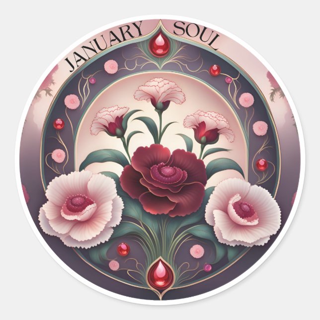 January Soul Classic Round Sticker (Front)