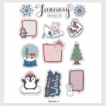 January Sticker Sheet – Cozy Bears & Winter Magic
