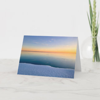 January sunrise over Lake Michigan in Chicago Card