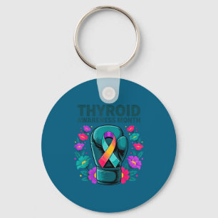 January Thyroid Awareness Month Awareness Ribbon Key Ring