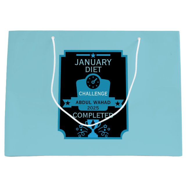 January Weight Loss Congratulation Large Gift Bag (Front)