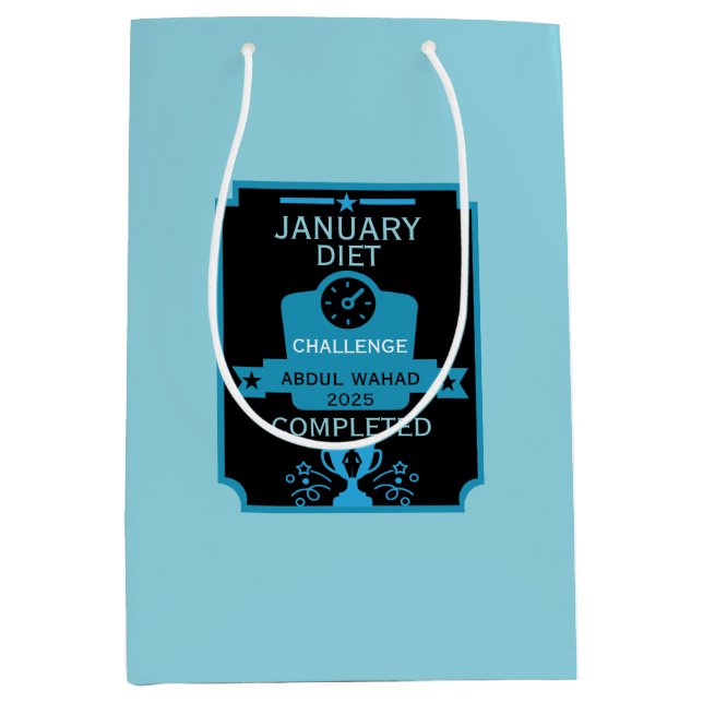 January Weight Loss Congratulation Medium Gift Bag (Front)