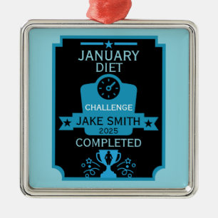 January Weight Loss Congratulation Metal Ornament