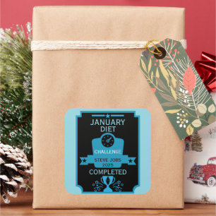 January Weight Loss Congratulation Square Sticker