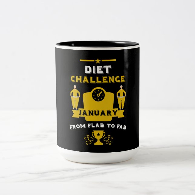 January Weight Loss Congratulation Two-Tone Coffee Mug (Center)