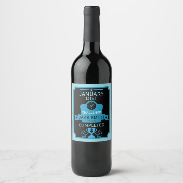 January Weight Loss Congratulation Wine Label (Front)