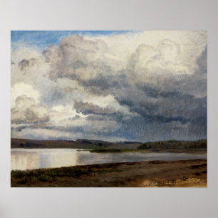 Janus la Cour - View of Lake Julso, Denmark Poster