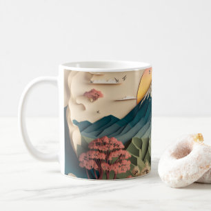 Japan 3D Paper Art Style Mug
