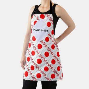 Japan and Japanese Flag Tiled Personalised Apron