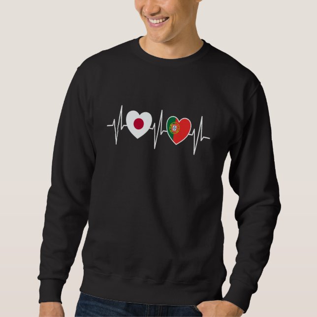 Japan And Portugal Portuguese Flag Flags Sweatshirt (Front)