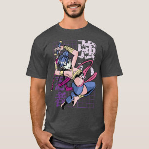 Japan Anime Girl Samurai Warrior Fighter  (2) T-Shirt