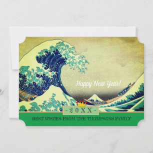 Japan Art & Happy New Year! Card /Kanagawa Wave