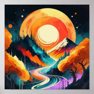 japan art street poster