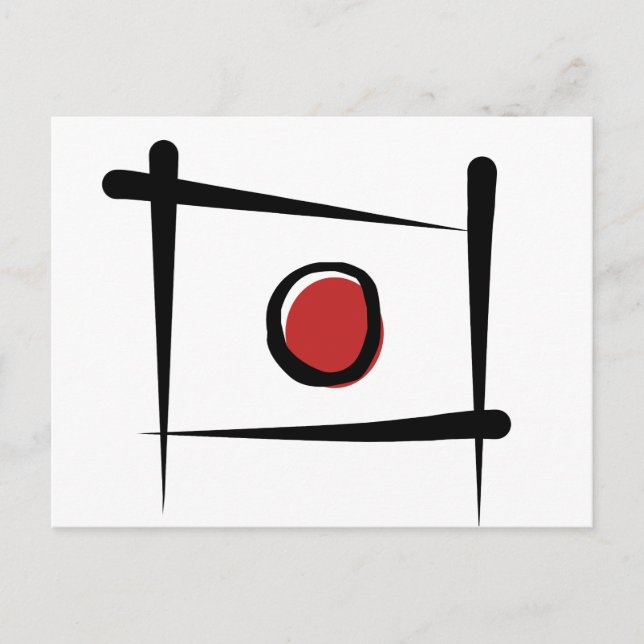 Japan Brush Flag Postcard (Front)