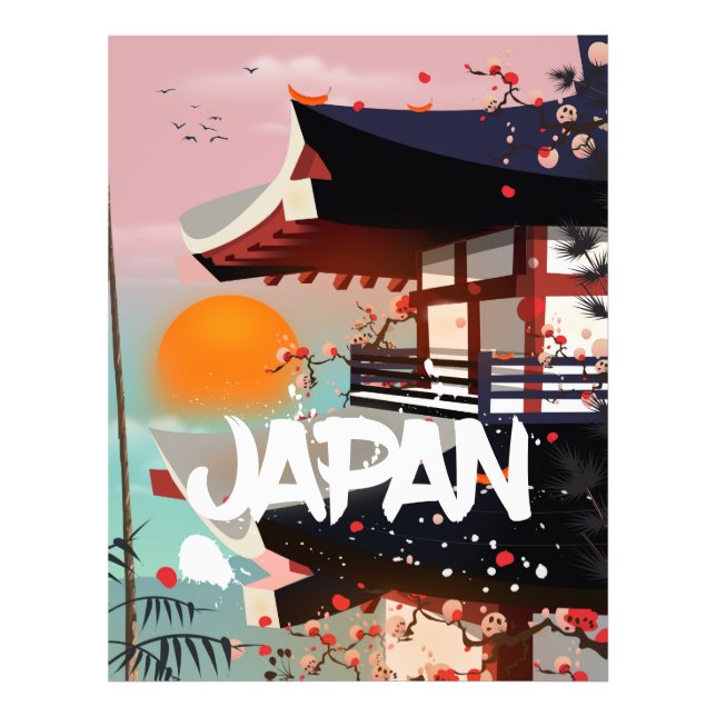 Japan Building setting sun poster (Front)