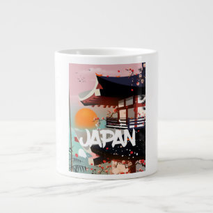 Japan Building setting sun poster Large Coffee Mug