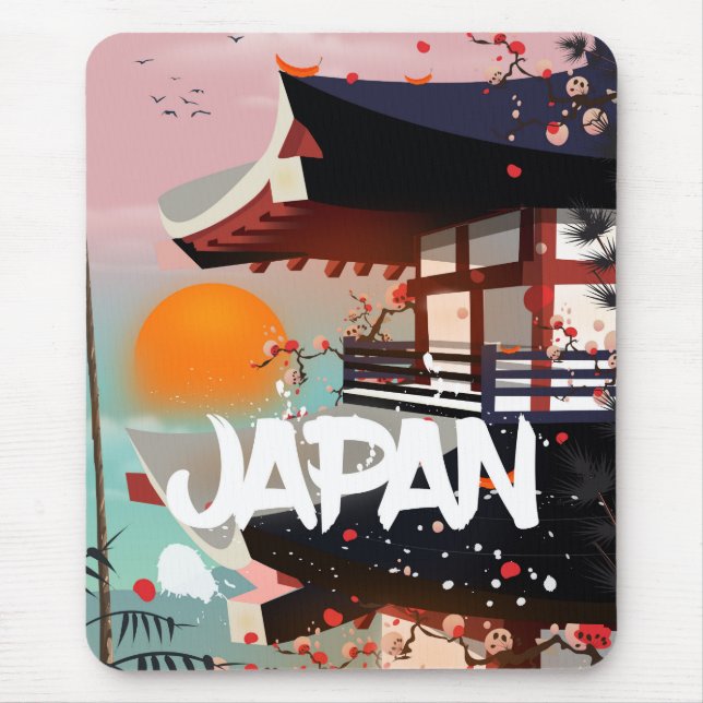 Japan Building setting sun poster Mouse Pad (Front)