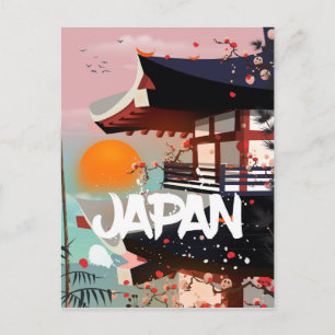 Japan Building setting sun poster Postcard