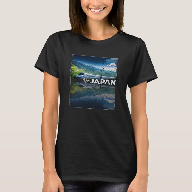 Japan Bullet Train Mt Fuji Shinkansen Japanese Sou T-Shirt (Front)