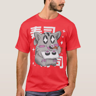 Japan Cat Eats Sushi With Star In Eyes For Ramen F T-Shirt