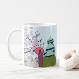 Japan Cherry Blossom Geisha Kimono Japan Coffee Mug