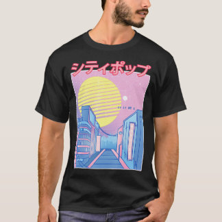 Japan City Pop Kawaii 80s Japanese Anime Music Aes T-Shirt