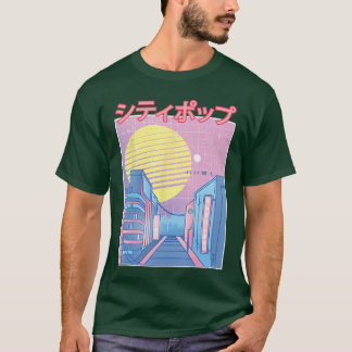 Japan City Pop Kawaii 80s Japanese Anime Music Aes T-Shirt