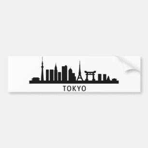 Japan Cityscape Travel Tokyo Skyline Silhouette Bumper Sticker