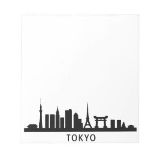 Japan Cityscape Travel | Tokyo Skyline Silhouette Notepad
