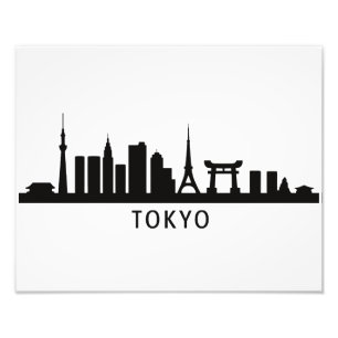 Japan Cityscape Travel   Tokyo Skyline Silhouette Photo Print