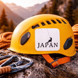Japan Climber Rope Minimalist Silhouette Square Sticker