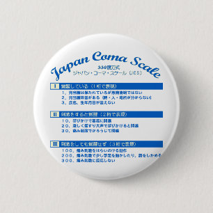 Japan coma scale 6 cm round badge