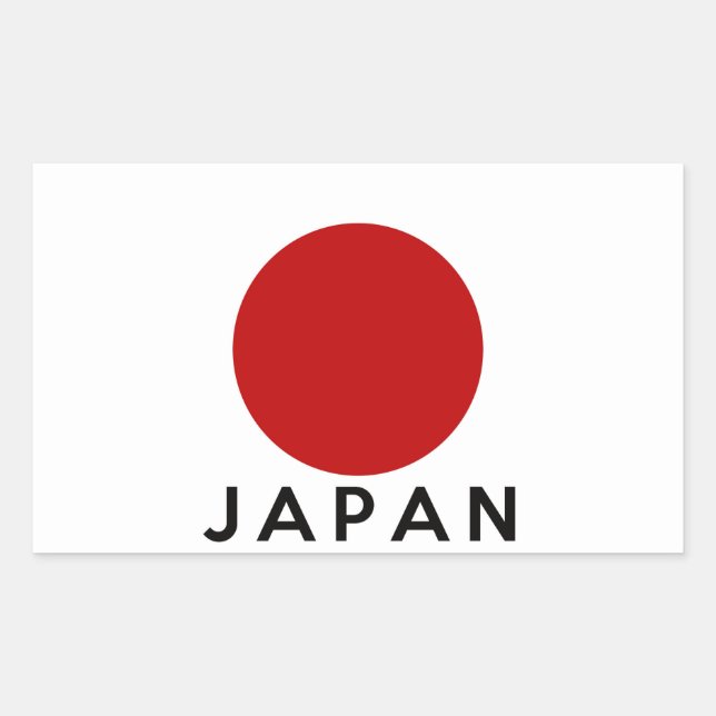 japan country flag symbol name text rectangular sticker (Front)