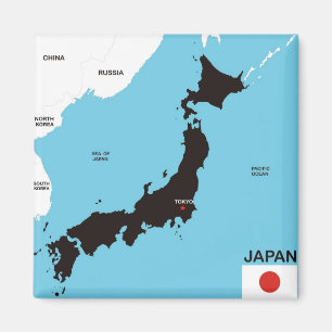 japan country political map flag magnet