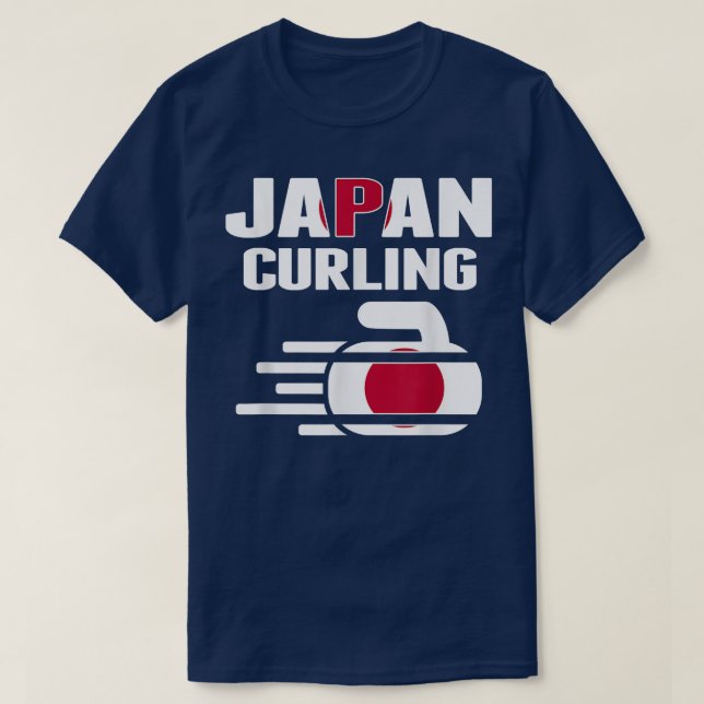 Japan Curling Rock Sport Fans Japanese Winter Spor T-Shirt (Design Front)