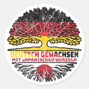 Japan Deutsch Deutschland Baum Wurzel Classic Round Sticker