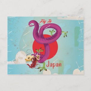 Japan Dragon Vintage Travel Poster Postcard