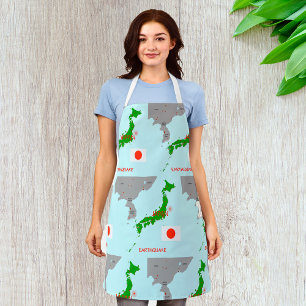 Japan Earthquake Seismic Map Apron