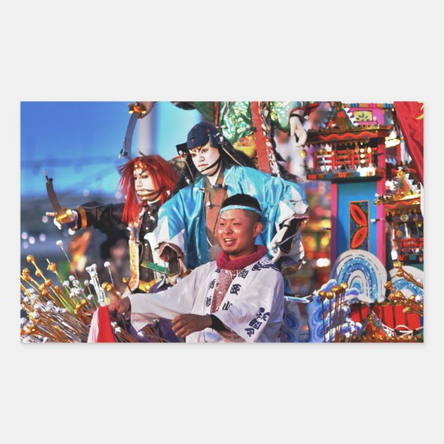 Japan Festival Tradition Rectangular Sticker (Front)