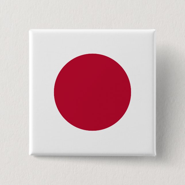 Japan flag 15 cm square badge (Front)