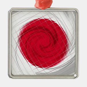 Japan Flag Artwork Metal Ornament
