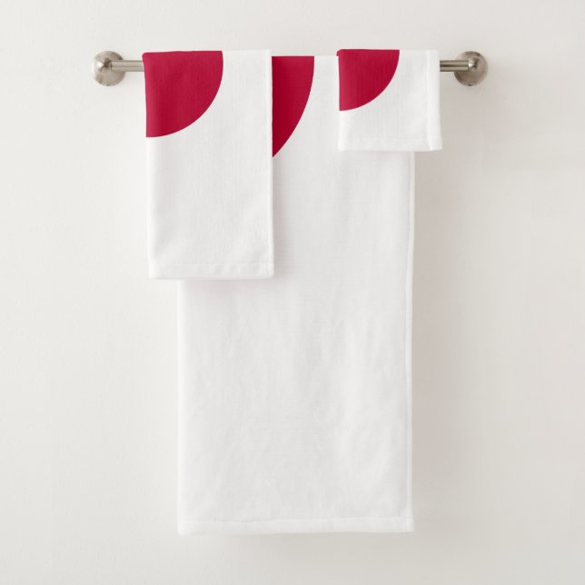 Japan Flag Bath Towel Set (Insitu)