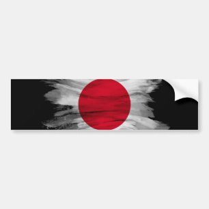 Japan flag brush stroke, national flag bumper sticker