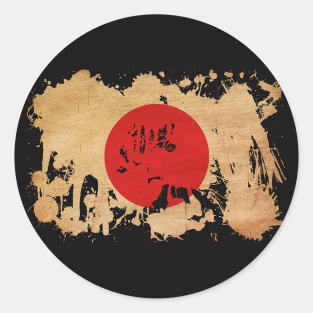 Japan Flag Classic Round Sticker (Front)