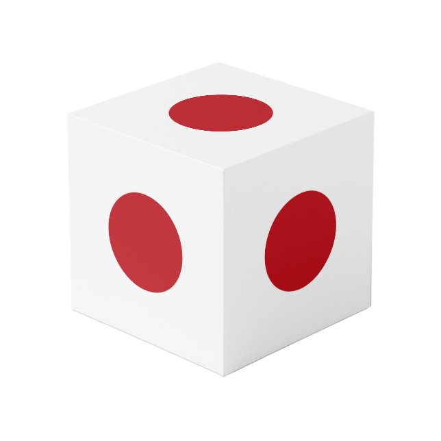 Japan flag cube (Front Angled)