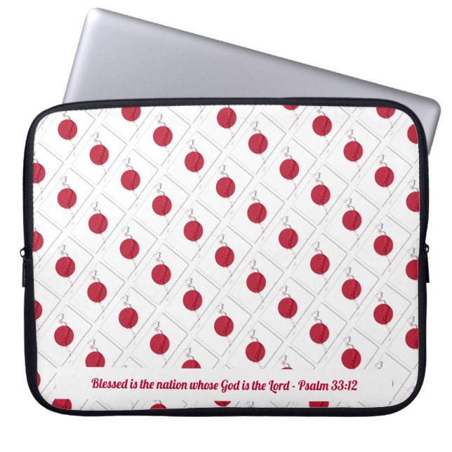 JAPAN FLAG Customisable Scripture Laptop Sleeve (Front)