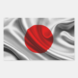 Japan Flag Fabric Rectangular Sticker