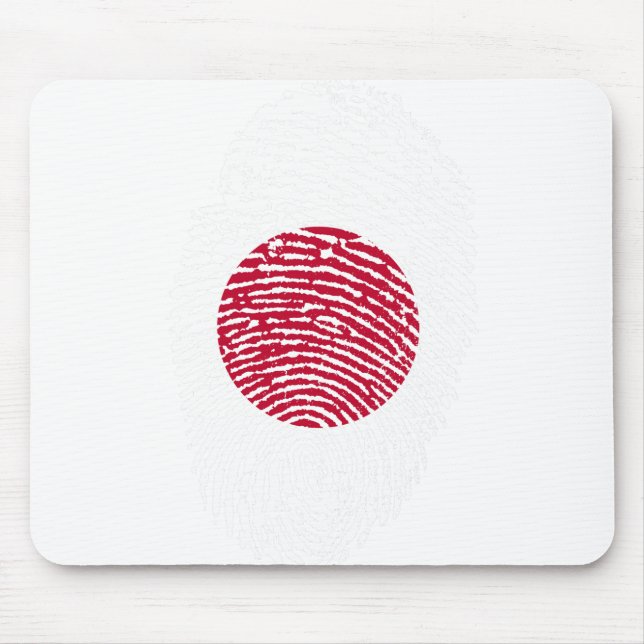 Japan Flag Fingerprint Country Pride Identity Mouse Pad (Front)