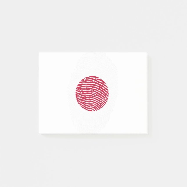Japan Flag Fingerprint Country Pride Identity Post-it Notes (Front)